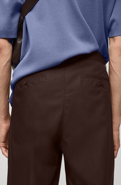 Mango Regular Fit Cotton Pants In Brown