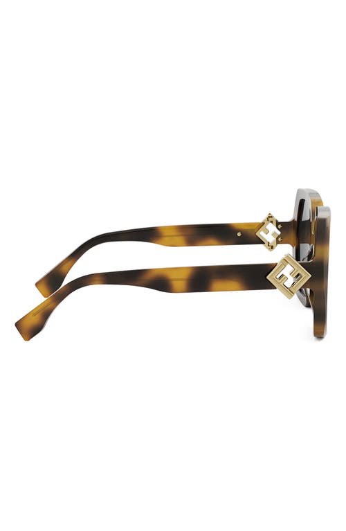 Fendi Diamond Acetate Square Sunglasses In Blonde Havana/smoke