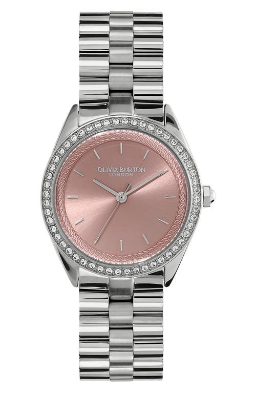 Shop Olivia Burton Bejewelled Bracelet Watch, 34mm In Silver/rose