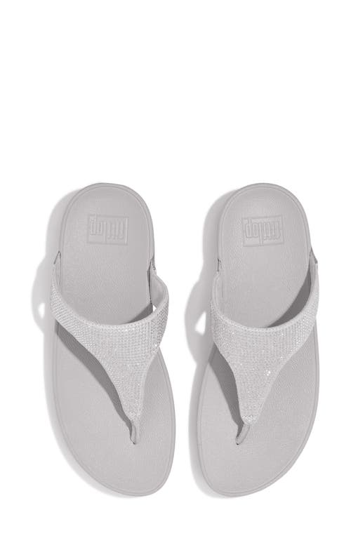 Shop Fitflop Lulu Embellished Flip Flop In Silver