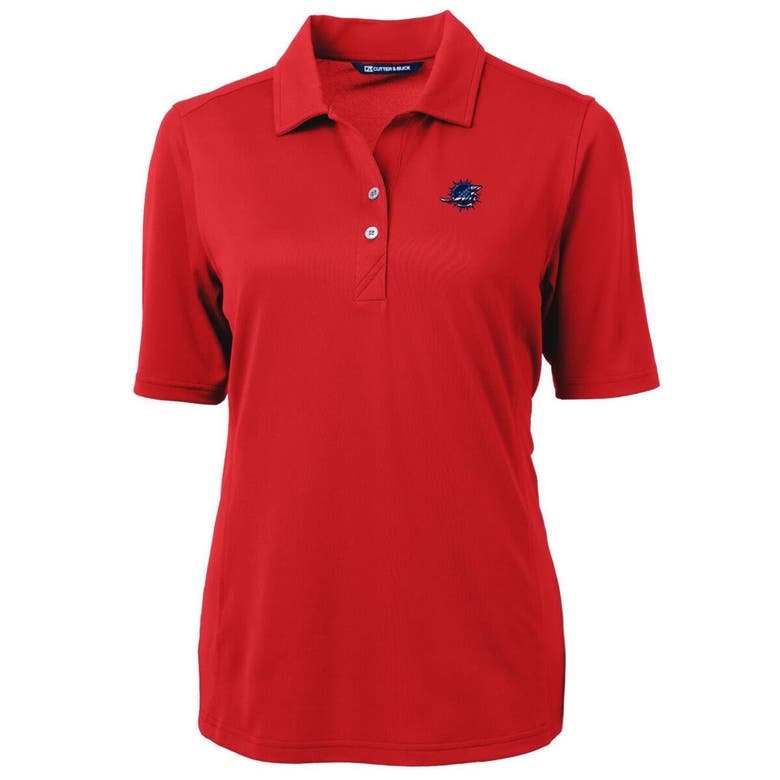 Shop Cutter & Buck Red Miami Dolphins Virtue Eco Pique Recycled Polo