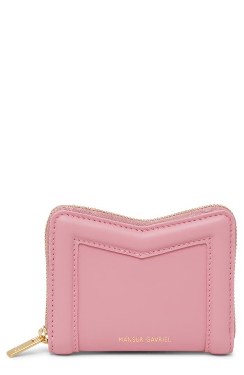 Mansur Gavriel M Compact Leather Zip Card Case in Flamingo