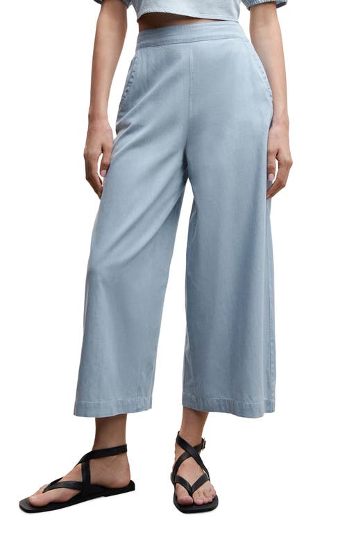 MANGO Cotton Culotte Pants in Light Blue