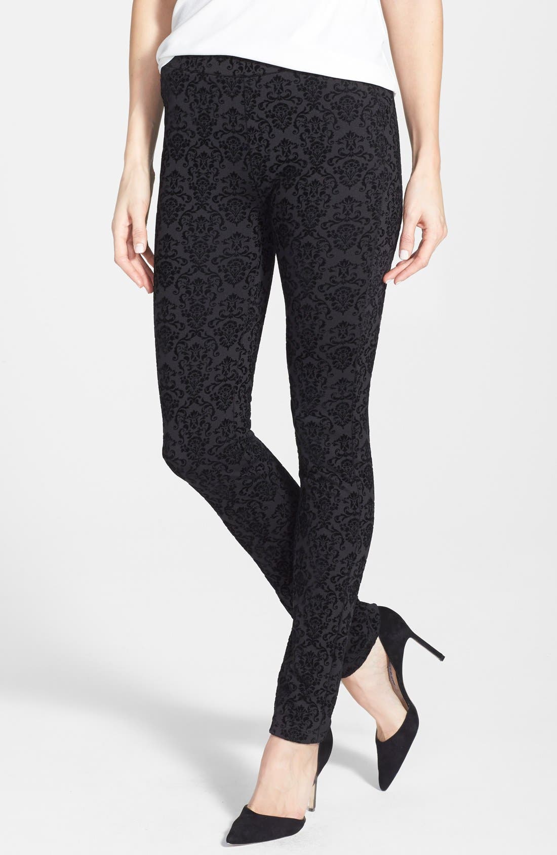 NYDJ Flocked Brocade Skinny Pants Nordstrom
