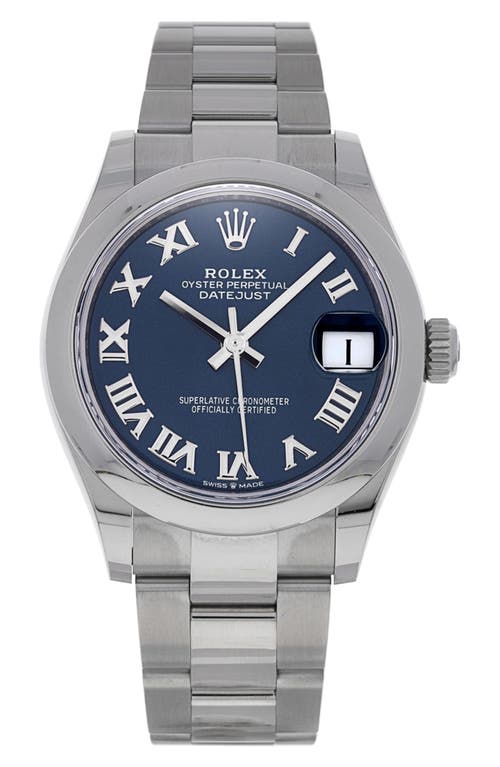 Watchfinder & Co. Rolex Preowned 2021 Oyster Perpetual Datejust Lady Bracelet Watch, 31mm in Blue at Nordstrom
