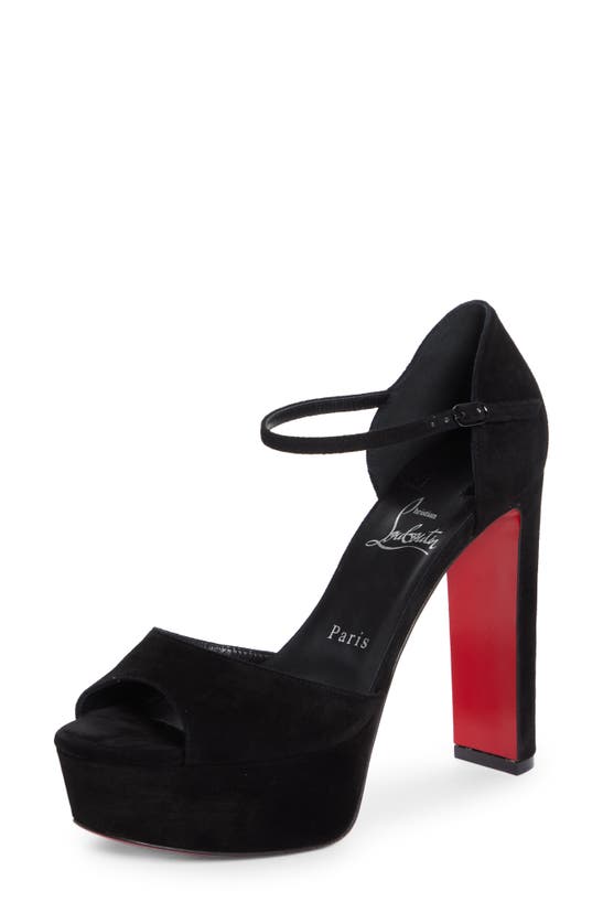 Shop Christian Louboutin Sandaloo Peep-toe Sandal In Black