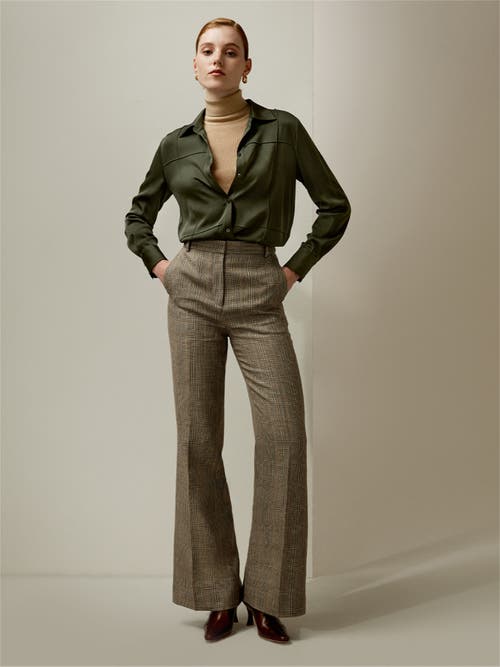 Lilysilk Sprezzatura Silk Blouse In Dark Olive