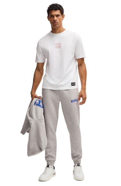 Shop Hugo Boss Boss X Nfl Stretch Cotton Graphic T-shirt In New York Giants - White