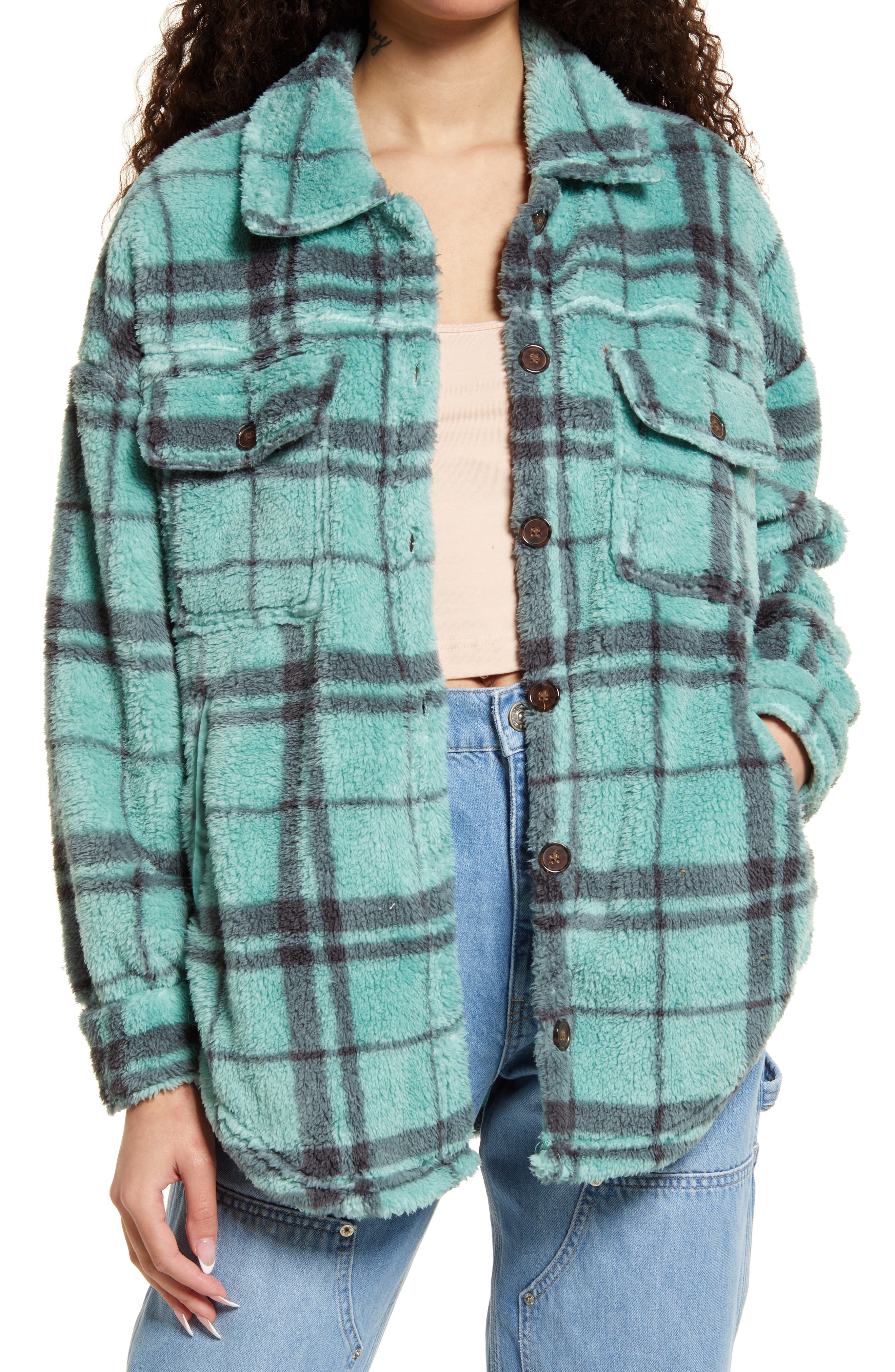 flannel jacket with fur
