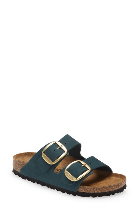 womens green birkenstocks