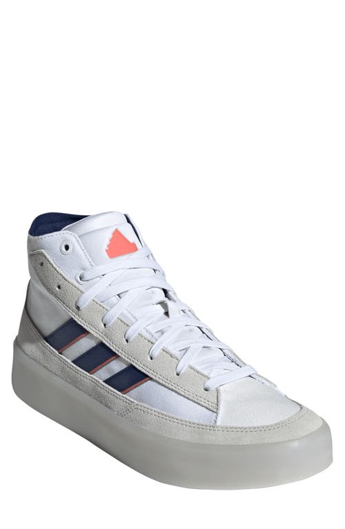 adidas ZNSORED High Top Sneaker White/Dark Blue/Grey at Nordstrom,