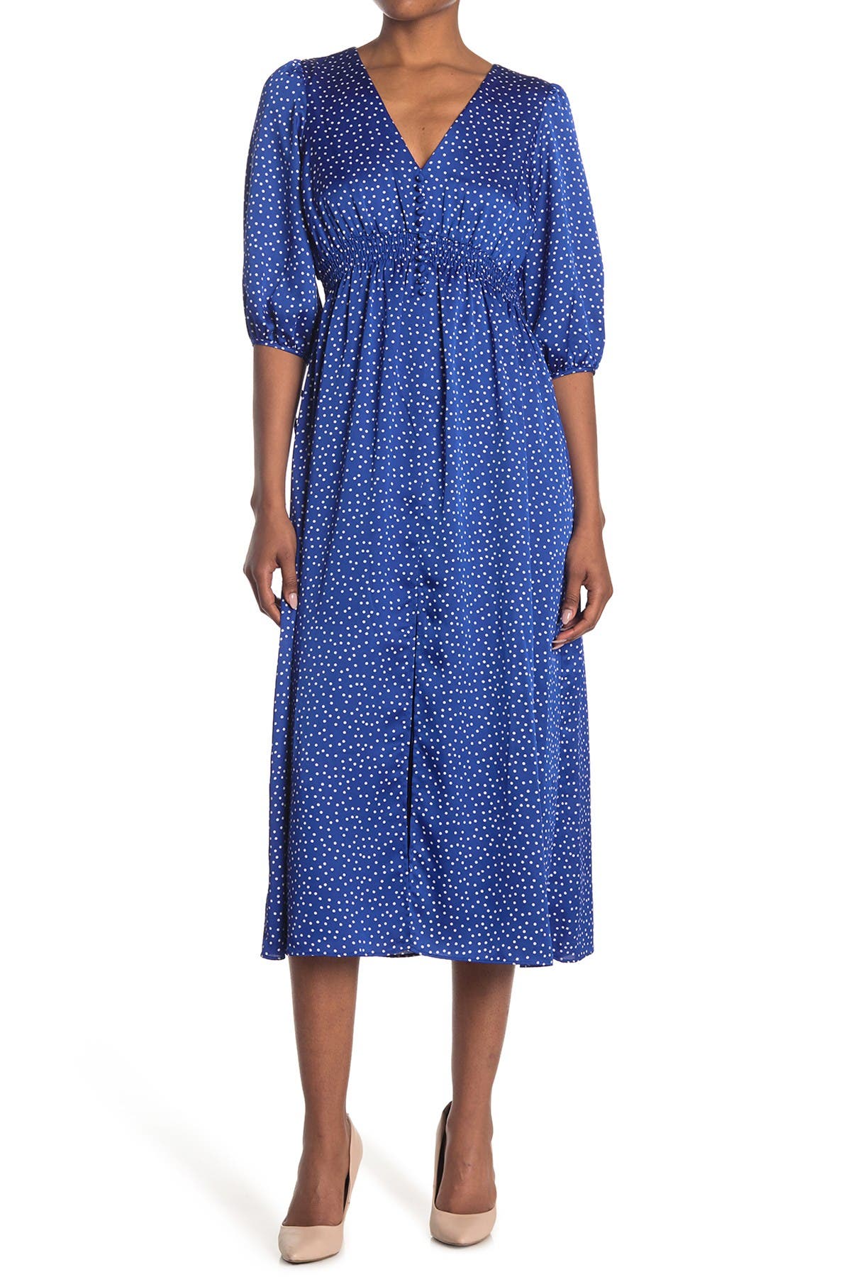 Taylor Printed Button Front Maxi Dress In Open Blue10