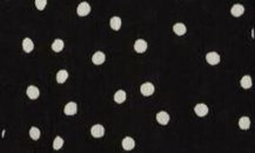 Shop Bobeau Print Ruffle Blouse In Black/ivory Dot