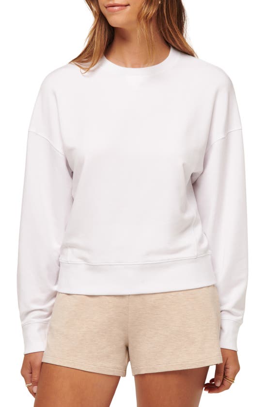 Shop Travis Mathew Cloud Sweatshirt In White