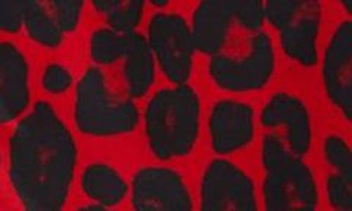 Shop Alexander Mcqueen Leopard Print Camp Shirt In Red/black/burgundy