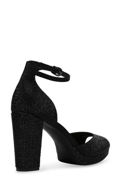 Anne Klein Vista Ankle Strap Platform Sandal In Black Crystal