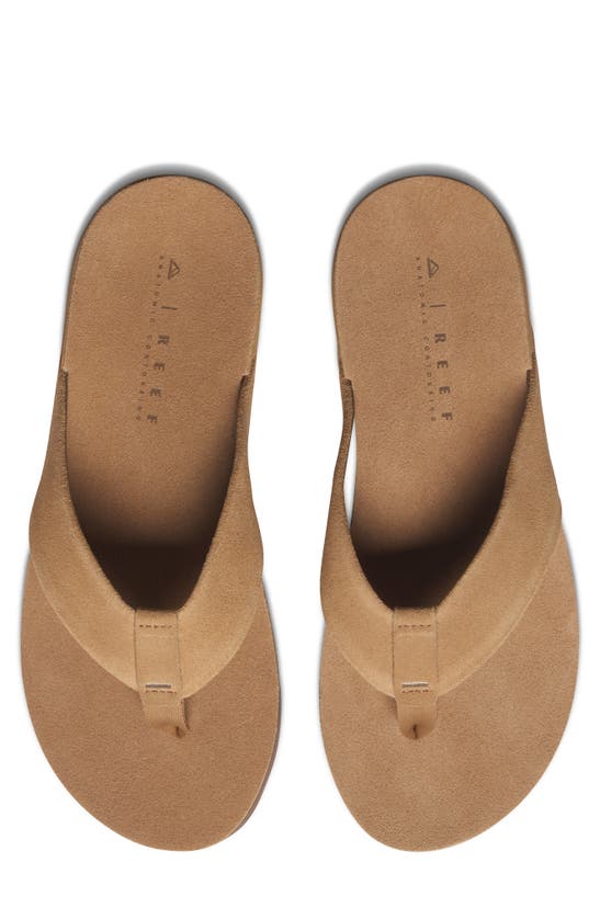 Shop Reef Ojai Suede Flip Flop In Tan