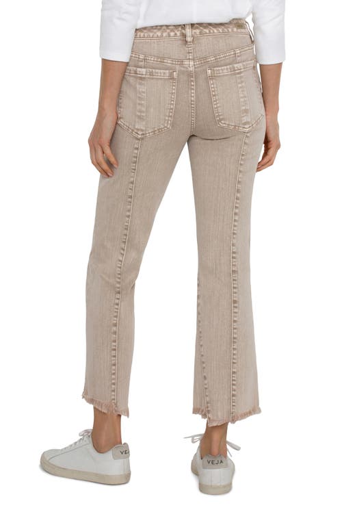 Shop Liverpool Hannah Frayed Crop Flare Jeans In Tan Min Dye