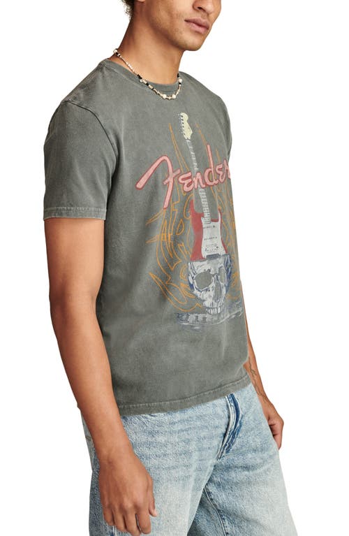 Shop Lucky Brand Fender Skulls Graphic T-shirt In Dark Shadow