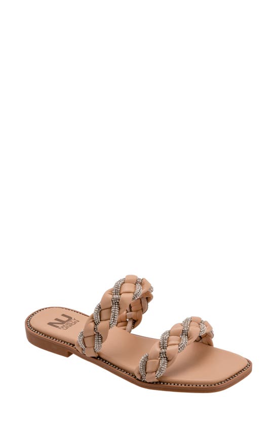 Lady Couture Sunny Embellished Slide Sandal In Nude