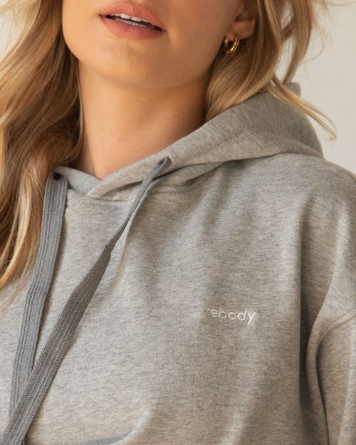 Shop Rebody Active Rebody Lifestyle Hoodie In Heather Grey/white