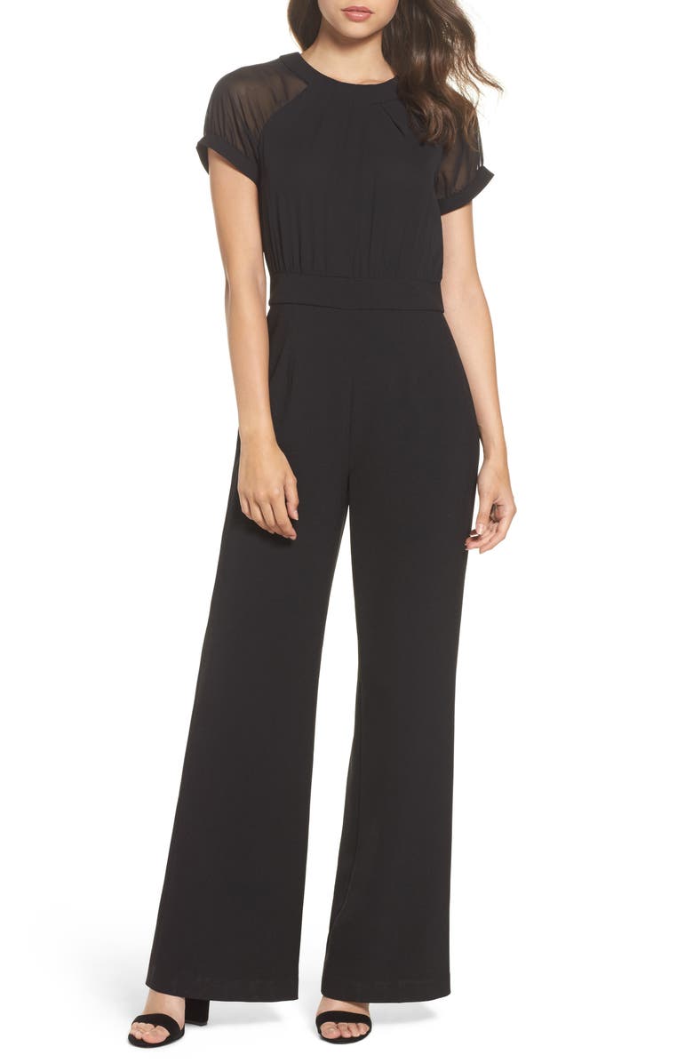 Vince Camuto Chiffon & Crepe Jumpsuit | Nordstrom