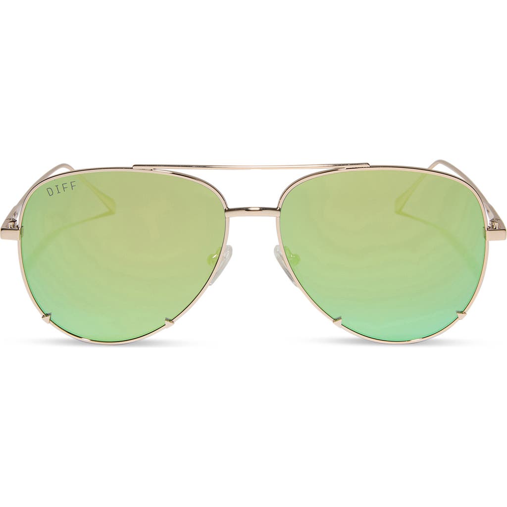 Diff 63mm Scarlett Sunglasses In Gold/torq Ice Mirror