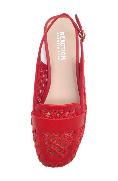 Reaction Kenneth Cole Enrica Raffia Slingback Flat In Red Raffia