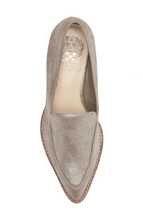 Shop Vince Camuto Becarda Pointed Toe Loafer In Dark Taupe/silver