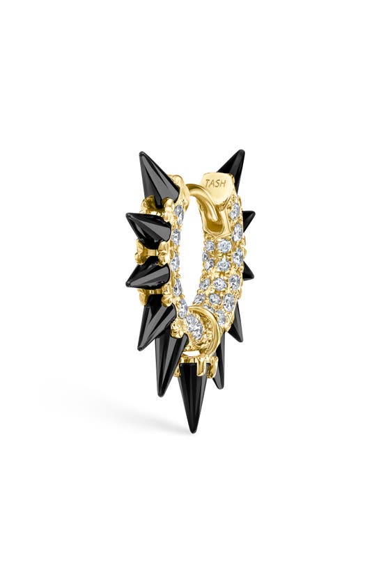 Maria Tash Single Diamond & Moissanite Spike Hoop Earring In Yellow