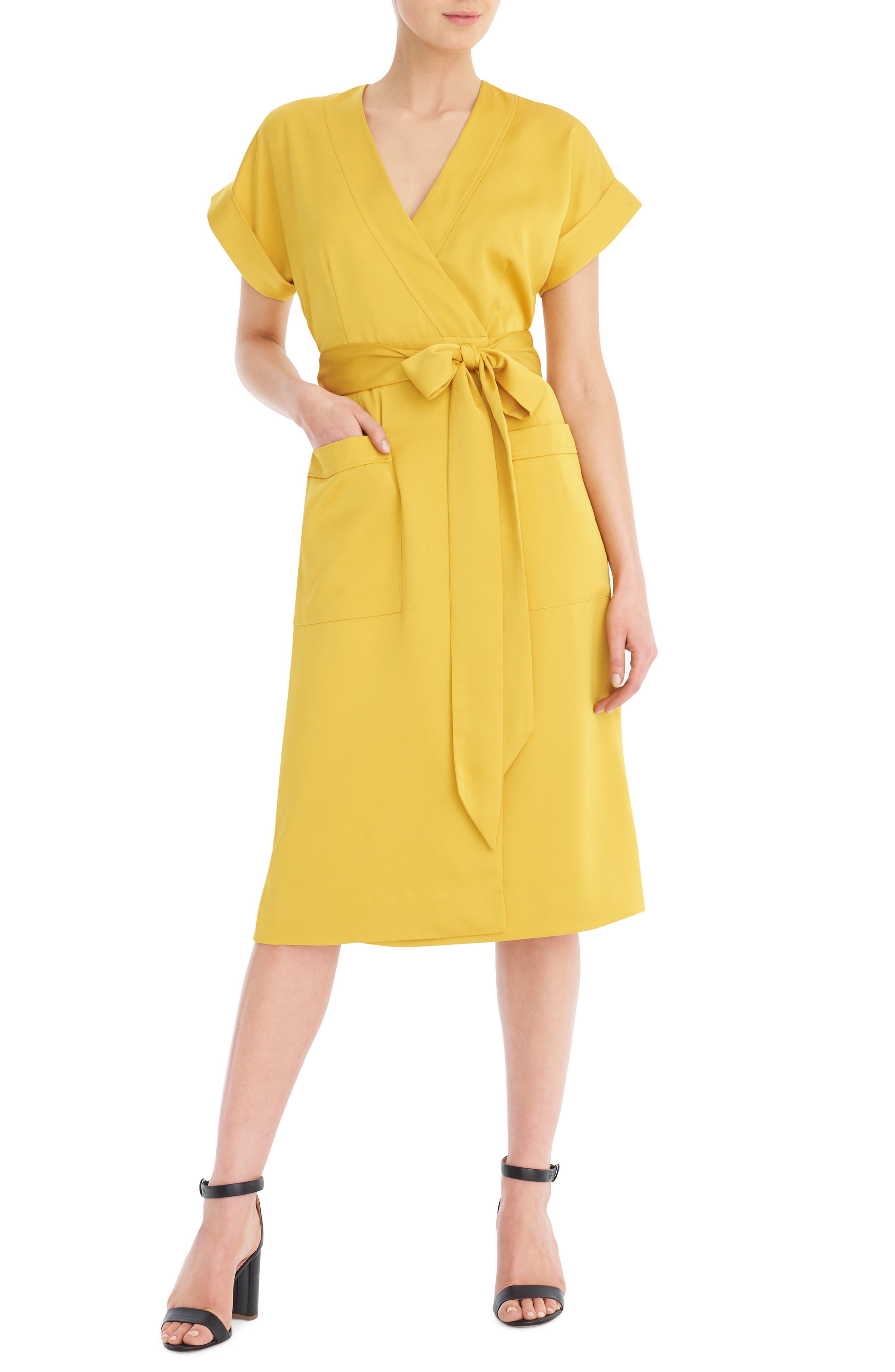 j crew short sleeve wrap dress