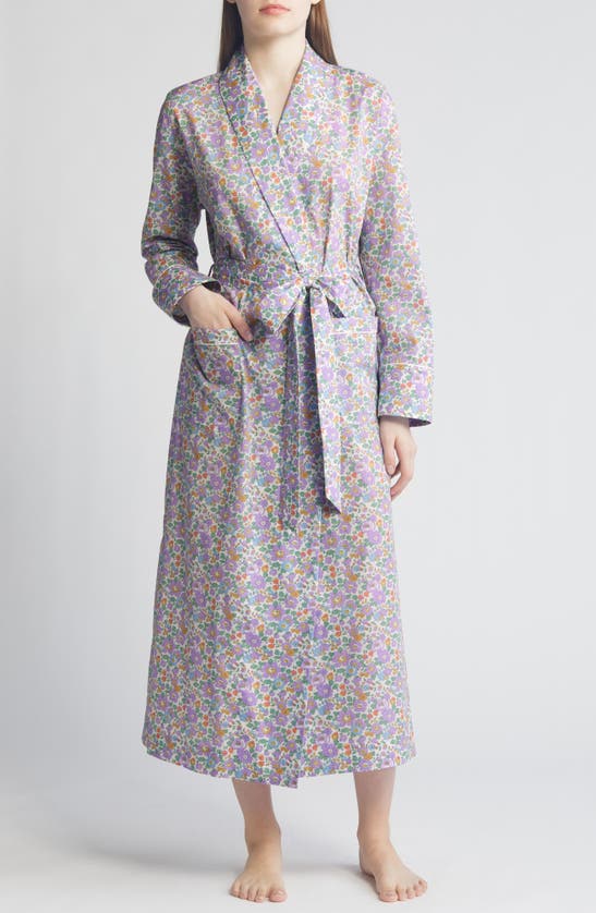 Shop Liberty London Classic Tana Floral Cotton Robe In Lilac