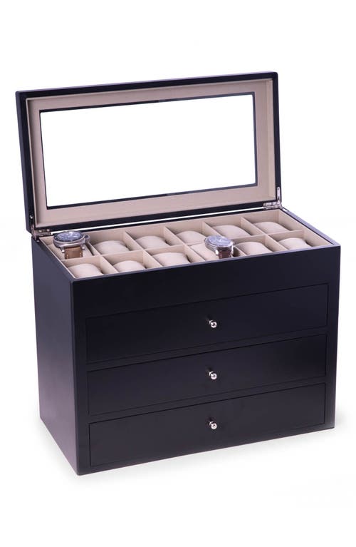 Shop Bey-berk Wood Watch Box In Black