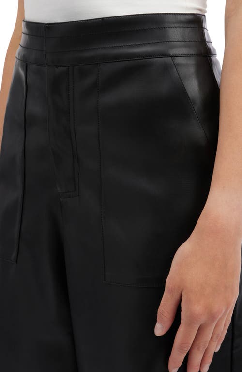 Nvlt Faux Leather Culotte Pants In Black