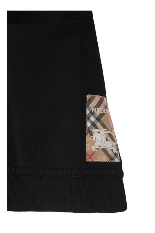 Burberry Check-print Logo-patch Cape In Black