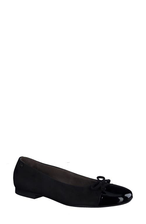 Shop Paul Green Violet Ballet Flat In Black Suede Combo