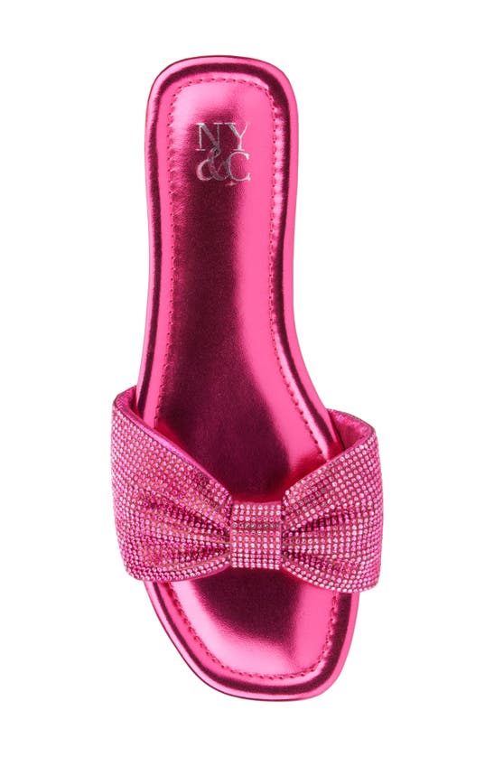 Shop New York And Company Karli Rhinestone Slide Sandal In Pink