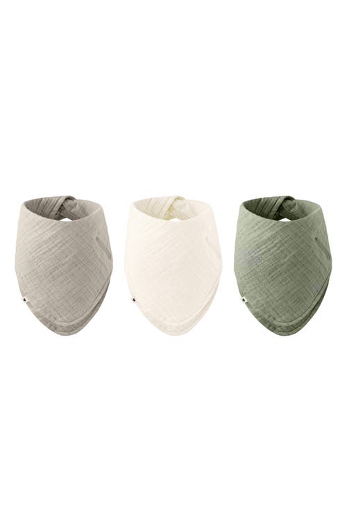Bibs 3-pack Organic Cotton Bandana In Sand/ivory/sage