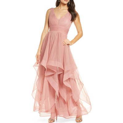 Sequin Hearts High/low Hem Gown, Pink