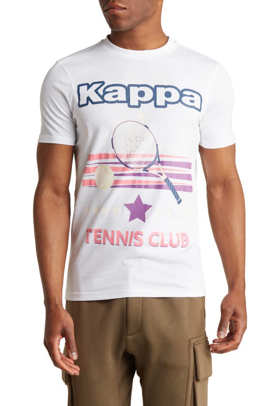 Kappa Logo Print Cotton Graphic Tee In Bright White