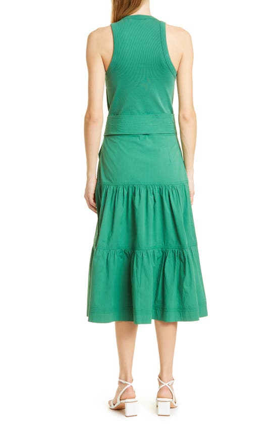 Veronica Beard Austyn Mixed Media Tiered Midi Dress In Meadow ModeSens