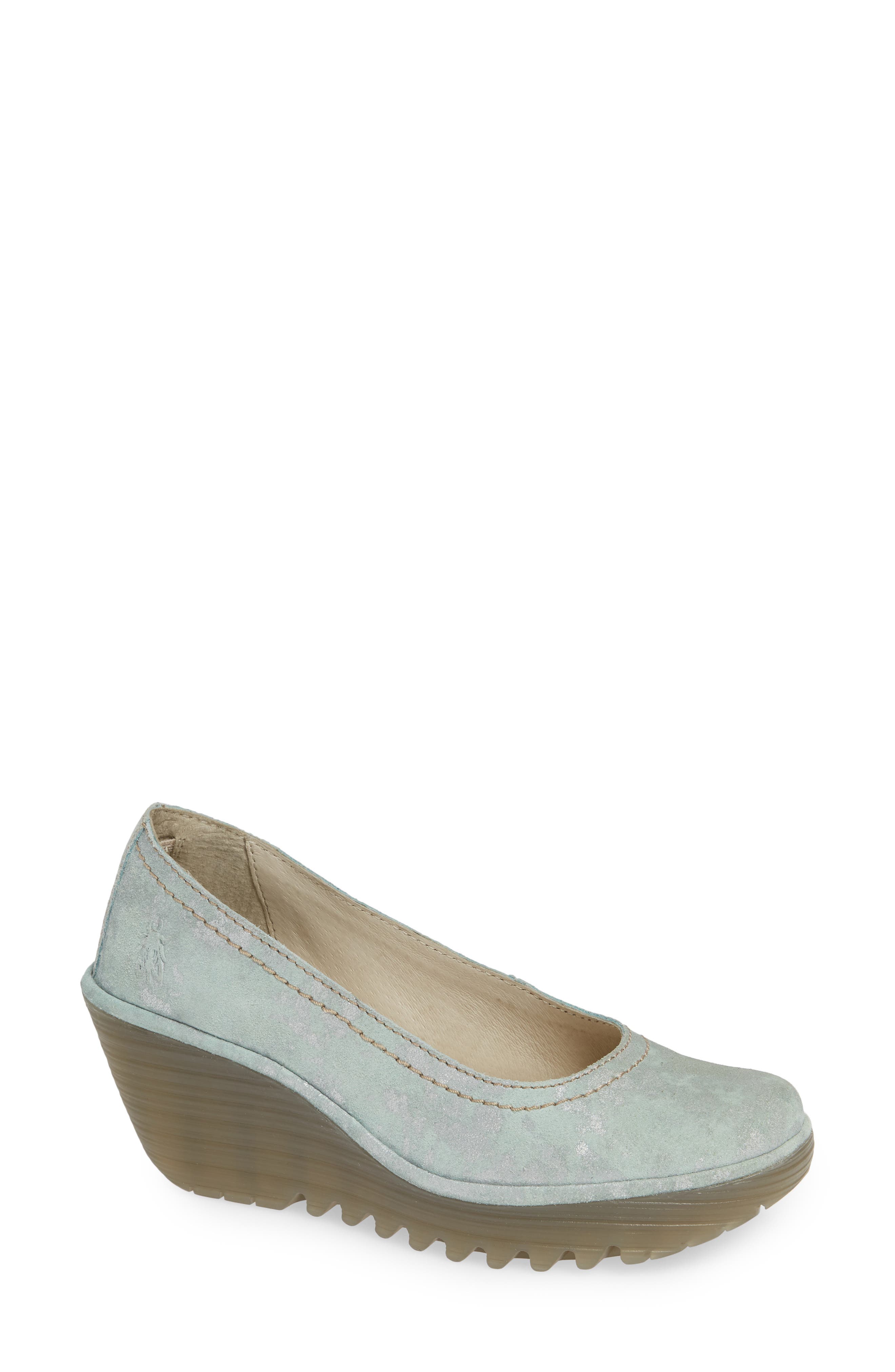 Fly London Yoni Wedge Pump - Green