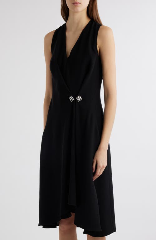 Shop Givenchy Pinned Waist Sleeveless Dress In Black