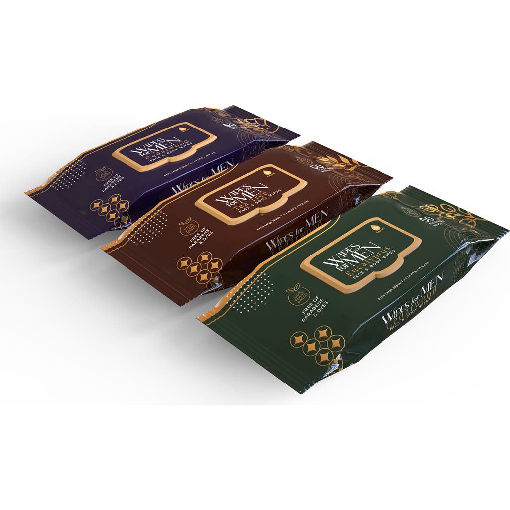 Pursonic Assorted Face And Body Wipes Cedarwood, Tea Tree, And Eucalyptus In Multicolor