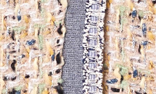 English Factory Bouclé Coat In Beige/dark Grey