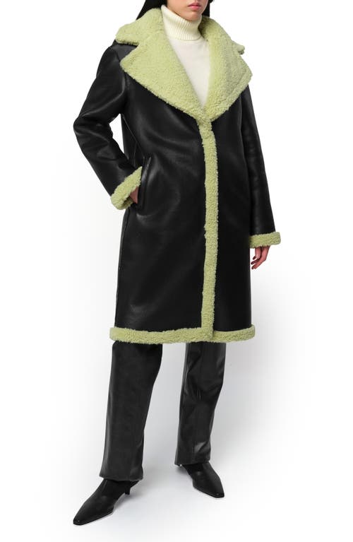 Shop Apparis Anei Reversible Faux Shearling Coat In Pistachio