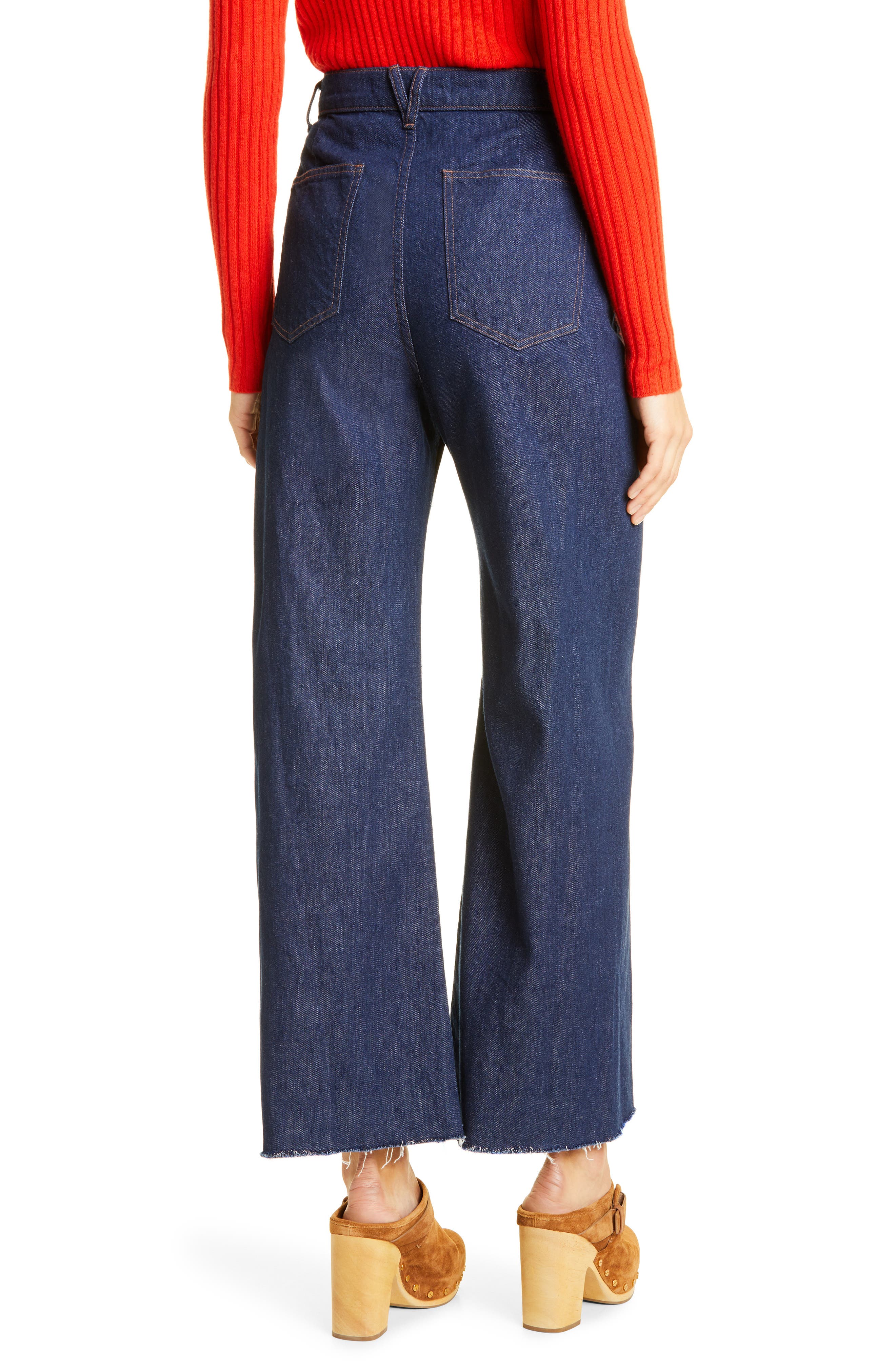 Veronica Beard Grant Button Fly Raw Hem 