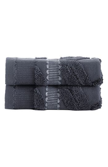 Brooks Brothers 2-piece Large Square Towel Set In Anthracite