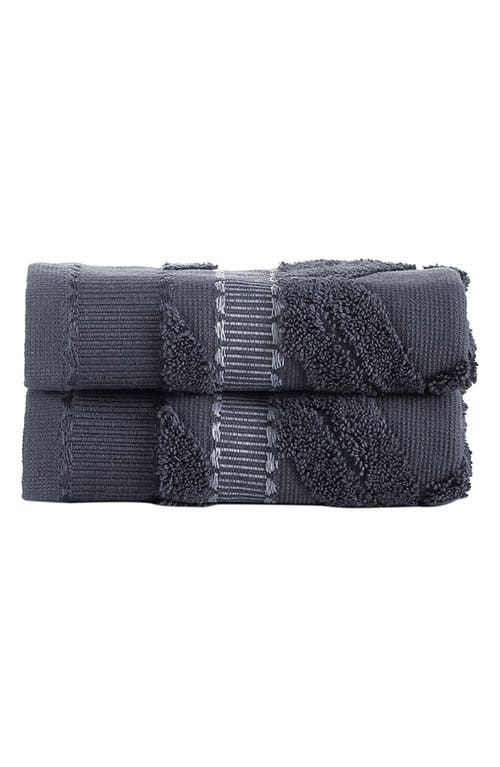 Brooks Brothers 2-piece Large Square Towel Set In Anthracite