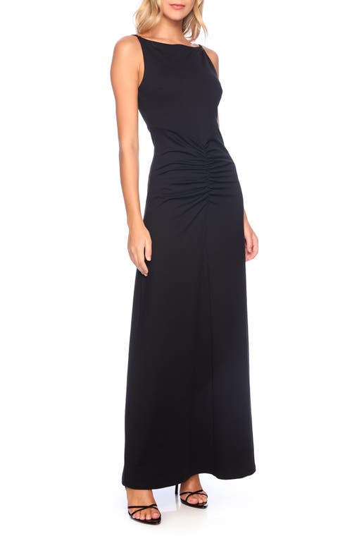 Shop Susana Monaco High Square Neck Stretch Jersey Maxi Dress In Black